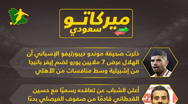 ميركاتو سعودي| قائد التعاون يشعل الحرب.. والهلال يدخل سباق بانيجا