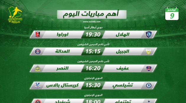 مباريات اليوم| نهائي آسيا والنصر في الكأس وقمة الدوري الألماني