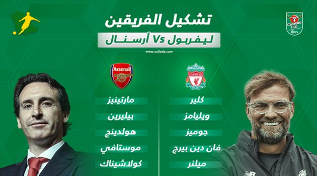 ليفربول بالبدلاء وأرسنال بالنجوم في قمة ثمن نهائي كأس كاراباو