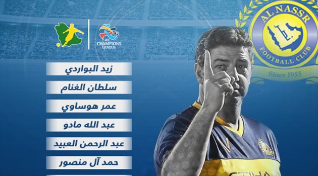 تعرف على تشكيل النصر في مواجهة ذوب آهن بدوري أبطال آسيا