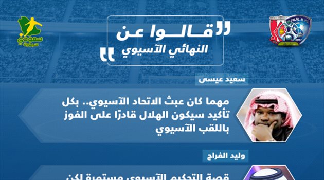 قالوا عن نهائي آسيا| عبث الاتحاد الآسيوي مستمر.. والسابعة تقترب من الهلال