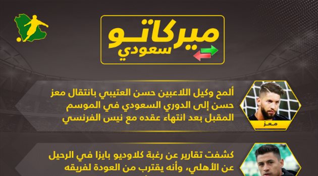 ميركاتو سعودي| رحيل ثنائي الأهلي وحارس تونس إلى المملكة
