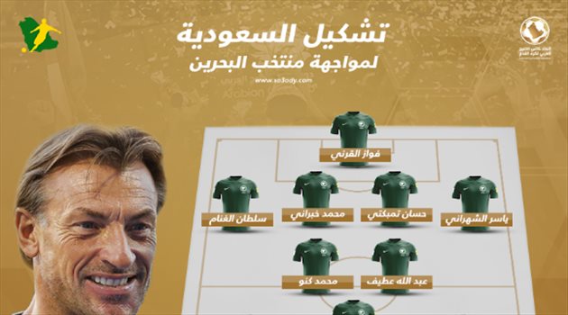 خليجي 24| تشكيل السعودية.. رينارد يدفع بـ"سداسي الهلال" أمام البحرين