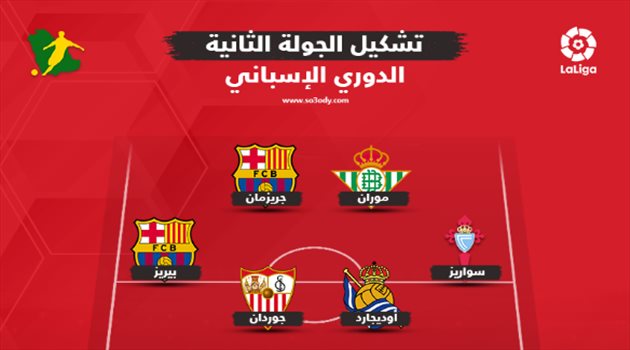 قائد برشلونة الجديد يتصدر التشكيل المثالي للجولة الثانية بالدوري الإسباني