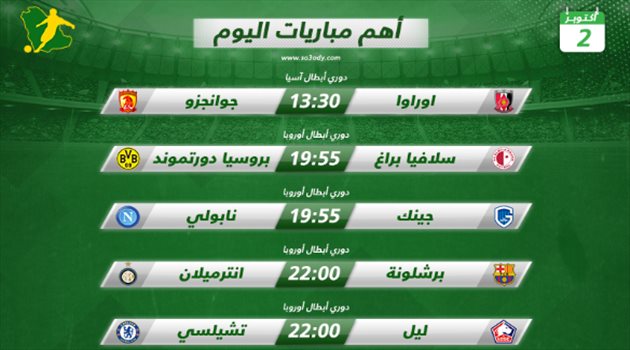 مباريات اليوم| الهلال يراقب "منافسه المرتقب".. وقمم مثيرة في دوري أبطال أوروبا