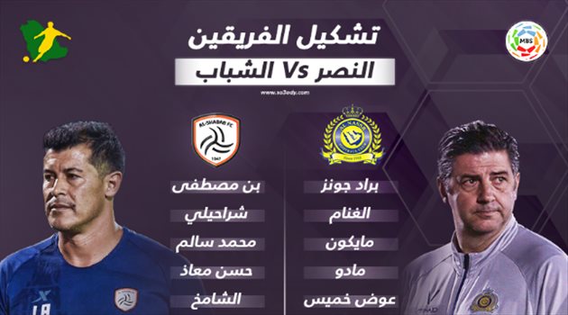 تشكيل النصر والشباب في كلاسيكو الرياض