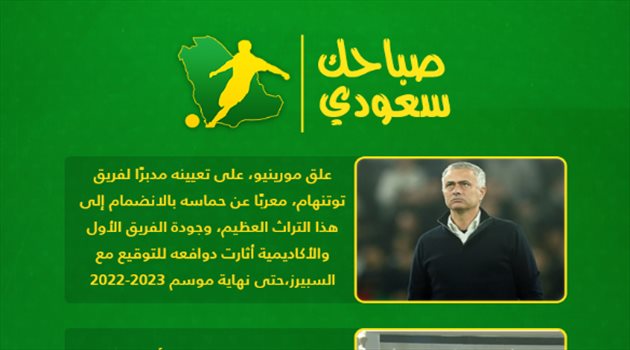 صباحك سعودي| مورينيو يعلق على التوقيع لتوتنهام وتحول درامي في قضية بن مشعل والصائغ