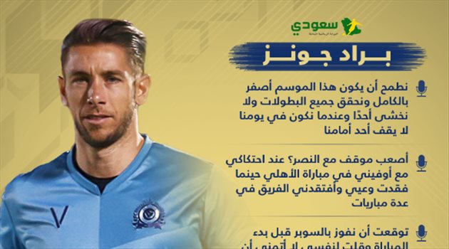  براد جونز يكشف مستقبله مع النصر ويعلق على طرده أمام الفيحاء
