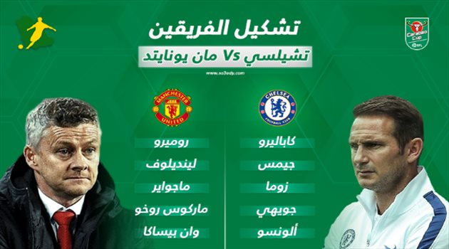 مفاجآت في تشكيلتي تشيلسي ومانشستر يونايتد في قمة كأس كاراباو