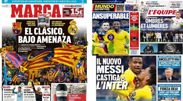 صحف العالم ليوم الأربعاء.. براعم برشلونة يسرقون الأضواء والكلاسيكو تحت الحصار