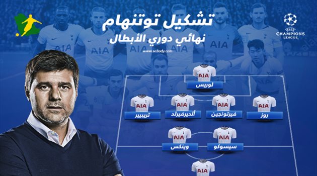 مفاجأة سارة لتوتنهام في تشكيل نهائي دوري أبطال أوروبا أمام ليفربول