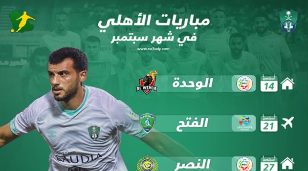 الأهلي في سبتمبر| قمة نارية أمام النصر.. واختبار صعب أمام الوحدة