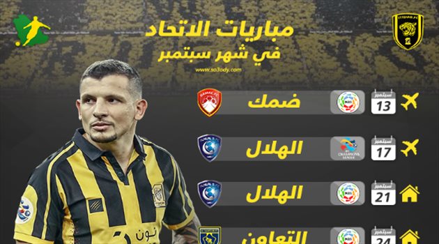 الاتحاد في سبتمبر| مباريات "مرعبة" أمام الهلال وثأر منتظر من التعاون