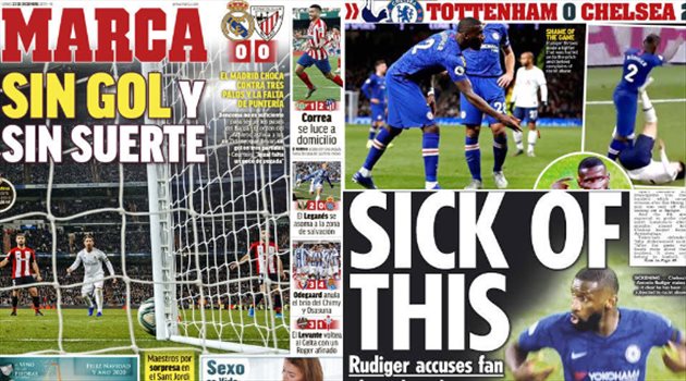 صحف العالم ليوم الإثنين.. نحس ريال مدريد و"سوبر لاتسيو" وإنهيار ميلان في إيطاليا