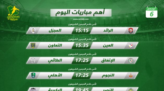 مباريات اليوم| التعاون والنصر والأهلي في كأس الملك.. وانترميلان يواجه ذئاب روما