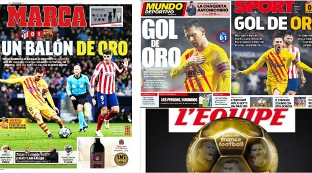 صحف العالم ليوم الإثنين.. ميسي يحتل الأغلفة بعد قهر أتلتيكو وتفوقه في سباق "بالون دور"