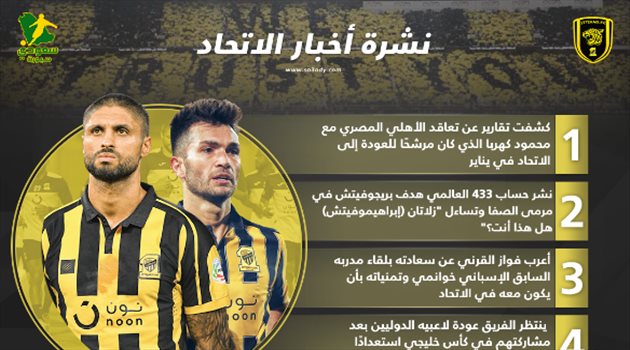 نشرة أخبار الاتحاد| ضياع صفقة كهربا.. وظهور زلاتان "بريجوفيتش"