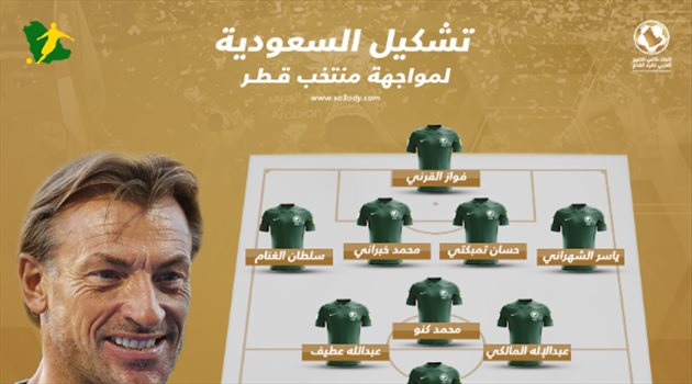 خليجي 24| تشكيل السعودية.. رينارد يدفع بـ"الثنائي الهجومي" أمام قطر