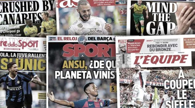 فيديوجرافيك| صحف العالم ليوم الأحد.. مراهق برشلونة حديث الساعة في إسبانيا وناقوس الخطر يضرب يوفنتوس