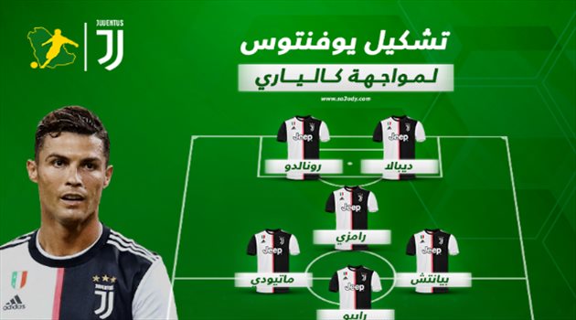 رونالدو وديبالا في الهجوم .. تشكيل يوفنتوس أمام كالياري