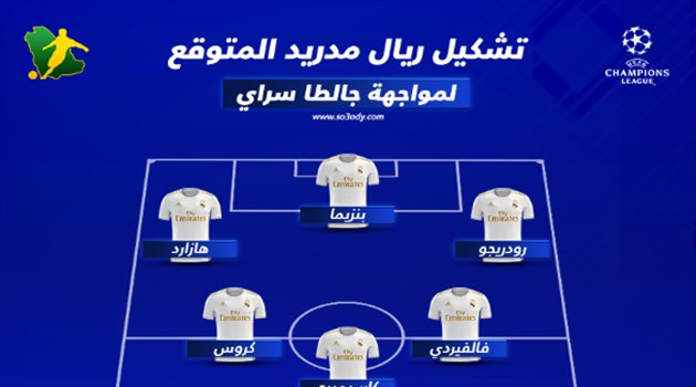 زيدان يدفع بالقوة الضاربة في تشكيل ريال مدريد المتوقع أمام جالطا سراي