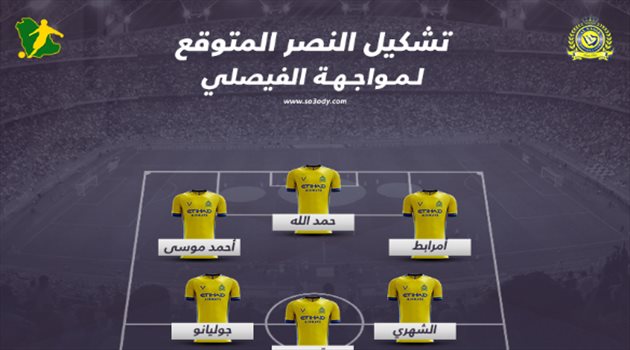 تشكيل النصر المتوقع.. فيتوريا يدفع بأسلحته "الفتاكة" أمام الفيصلي من أجل إسقاط الهلال