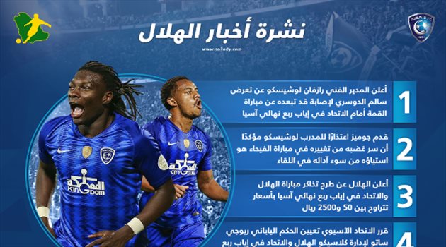 نشرة الهلال| الاتحاد الآسيوي يكشف حكم كلاسيكو الاتحاد.. وصدمة جديدة للجماهير