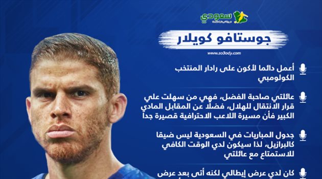 إنفوجرافيك| كويلار يطلق تصريحات في كل الاتجاهات حول الهلال والسعودية وحلمه الأوروبي