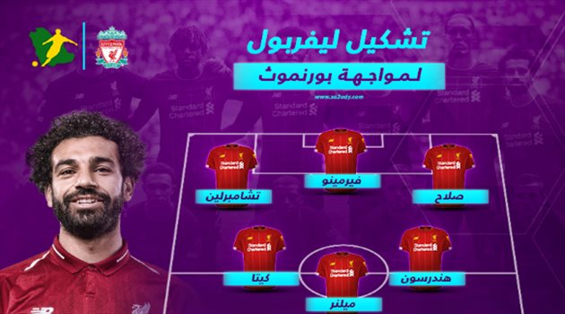 محمد صلاح يعود لقيادة هجوم ليفربول أمام بورنموث بالدوري الإنجليزي