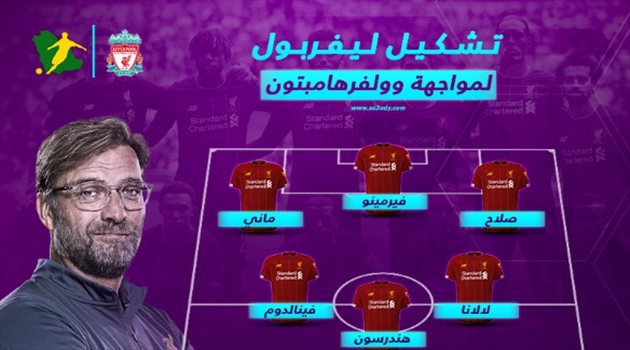 محمد صلاح يقود هجوم ليفربول أمام وولفرهامبتون بالدوري الإنجليزي