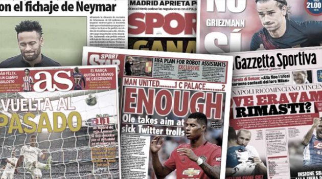 فيديو| صحف العالم اليوم الأثنين.. إنفجار جريزمان وميهالوفيتش المذهل ينفذ وعده رغم حربه مع السرطان