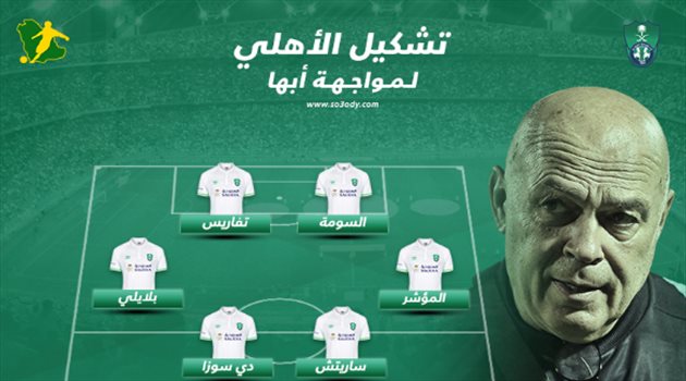دوري المحترفين| تشكيل "مرعب" للأهلي أمام أبها.. و"ميسي" على الدكة