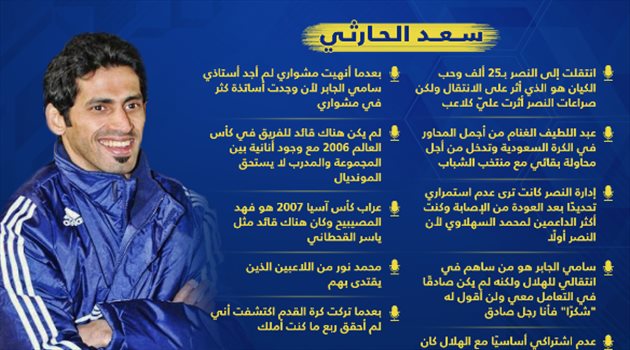 "لن أشكر سامي الجابر وهذا سر رحيلي عن النصر".. الحارثي يفجر مفاجآت مثيرة