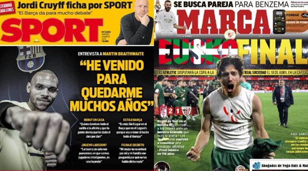 صحف العالم ليوم الجمعة.. نهائي الباسك و"يوفي-انتر" الانفجار الكبير