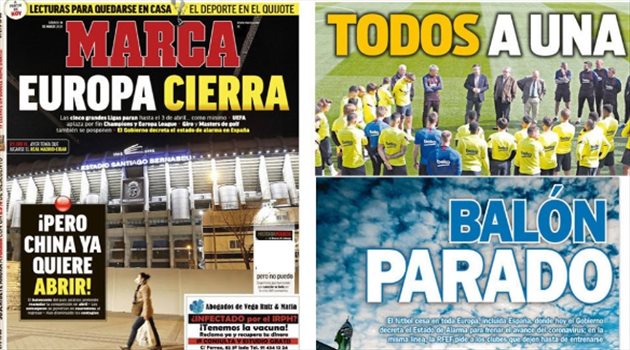 صحف العالم اليوم السبت.. كورونا يكتب سيناريو نهاية كرة القدم في العالم