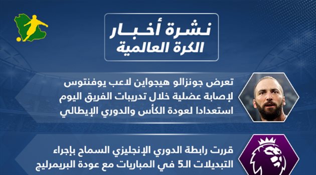نشرة الكرة العالمية| إصابة مهاجم يوفنتوس وقرار جديد في الدوري الإنجليزي