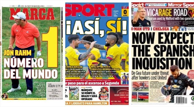 صحف العالم ليوم الإثنين| كوارث دي خيا في مانشستر يونايتد وميسي "التاريخي"