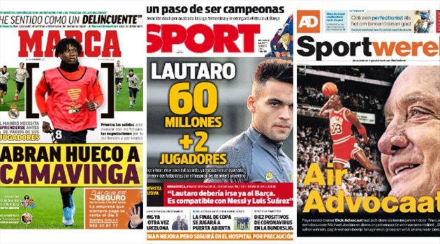 صحف العالم ليوم الثلاثاء.. 11 تدعيم لبرشلونة واتفاق مع انتر من أجل لاوتارو