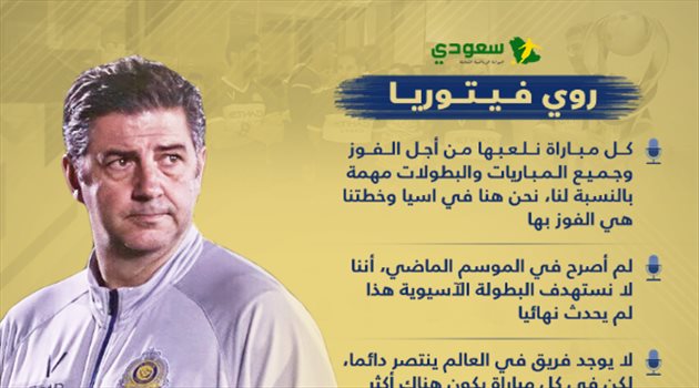 فيتوريا في تصريحات نارية: النصر يخطط للتتويج القاري وأنا المسئول عن القائمة الآسيوية