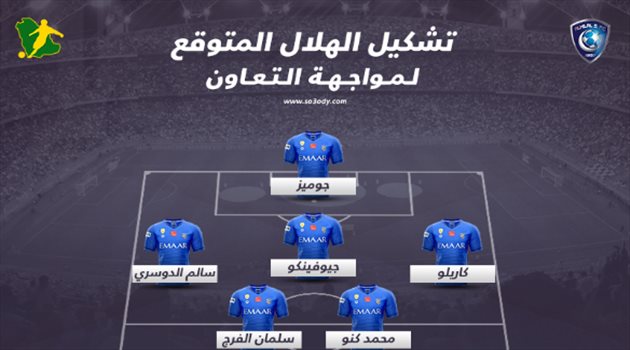 مفاجآت في دفاع الهلال وجوميز يقود التشكيل المتوقع ضد التعاون