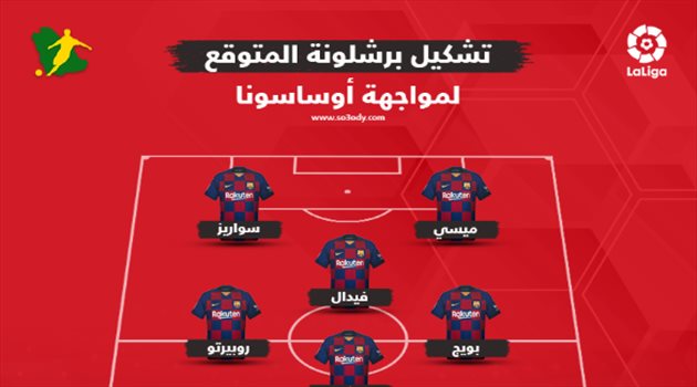 ميسي وسواريز في الهجوم.. تشكيل برشلونة المتوقع أمام أوساسونا
