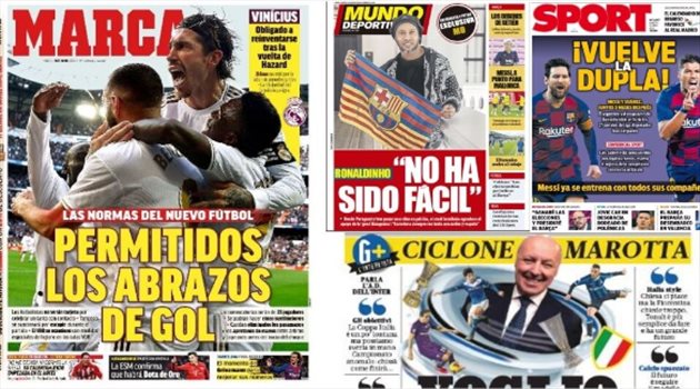 صحف العالم ليوم الثلاثاء.. السماح "بالأحضان" في الليجا وراموس مدريدي لموسم واحد فقط