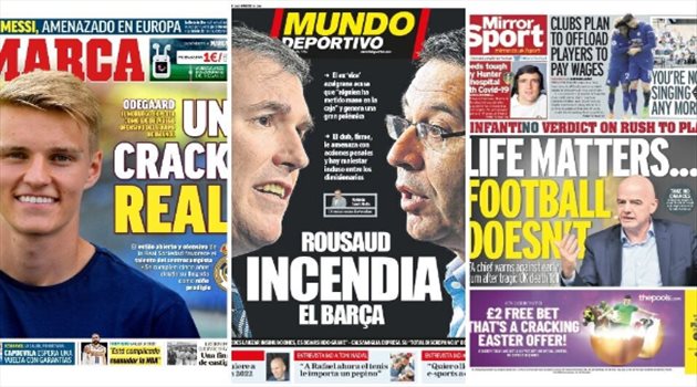 صحف العالم اليوم السبت.. النار تشتعل في برشلونة وتألق نجم الملكي