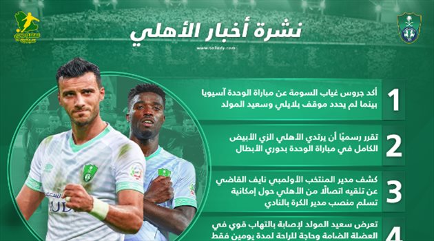 نشرة أخبار الأهلي| غياب النجوم عن مباراة الوحدة.. وإصابة المولد