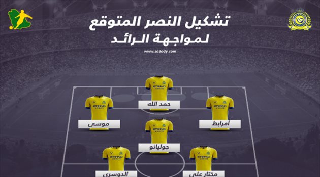 دوري المحترفين| "الصلح خير".. حمد الله يزين تشكيل النصر المتوقع أمام الرائد