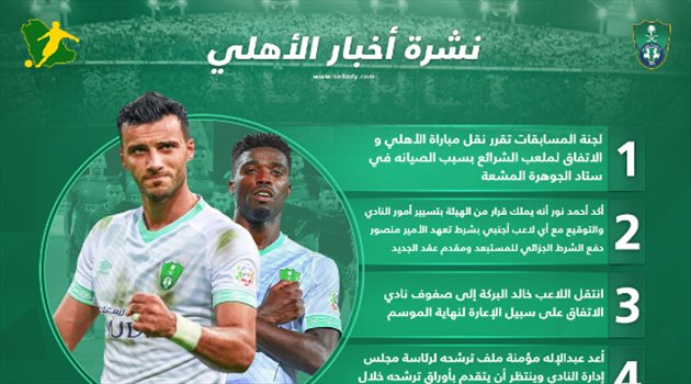 نشرة أخبار الأهلي| نقل مواجهة الاتفاق خارج "الجوهرة" وشرط ضروري لتيسير الصفقات الجديدة