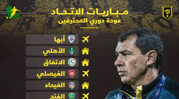 مباريات الاتحاد بعد عودة الدوري.. "شبح الهبوط" على يد النصر وجدة تترقب الديربي
