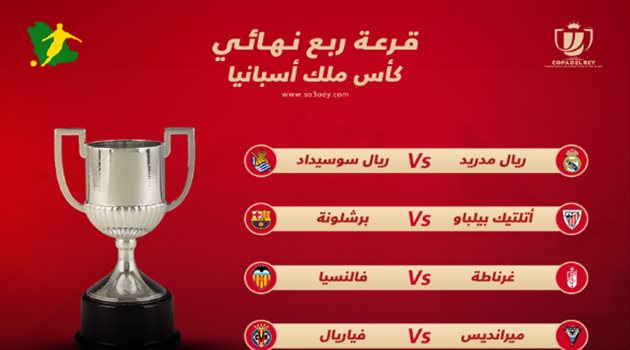 مواجهات قوية لبرشلونة وريال مدريد في ربع نهائي كأس الملك