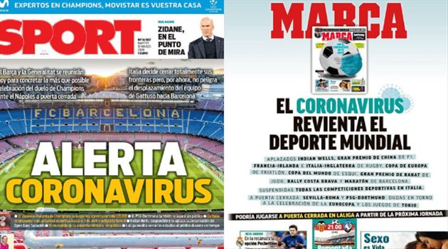 صحف العالم ليوم الثلاثاء.. كورونا يتلف الموسم الكروي ومان يونايتد يرصد الملايين