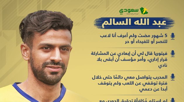 عبد الله السالم يفجر مفاجآت عن النصر ويصدم السويكت بسبب الشامخ